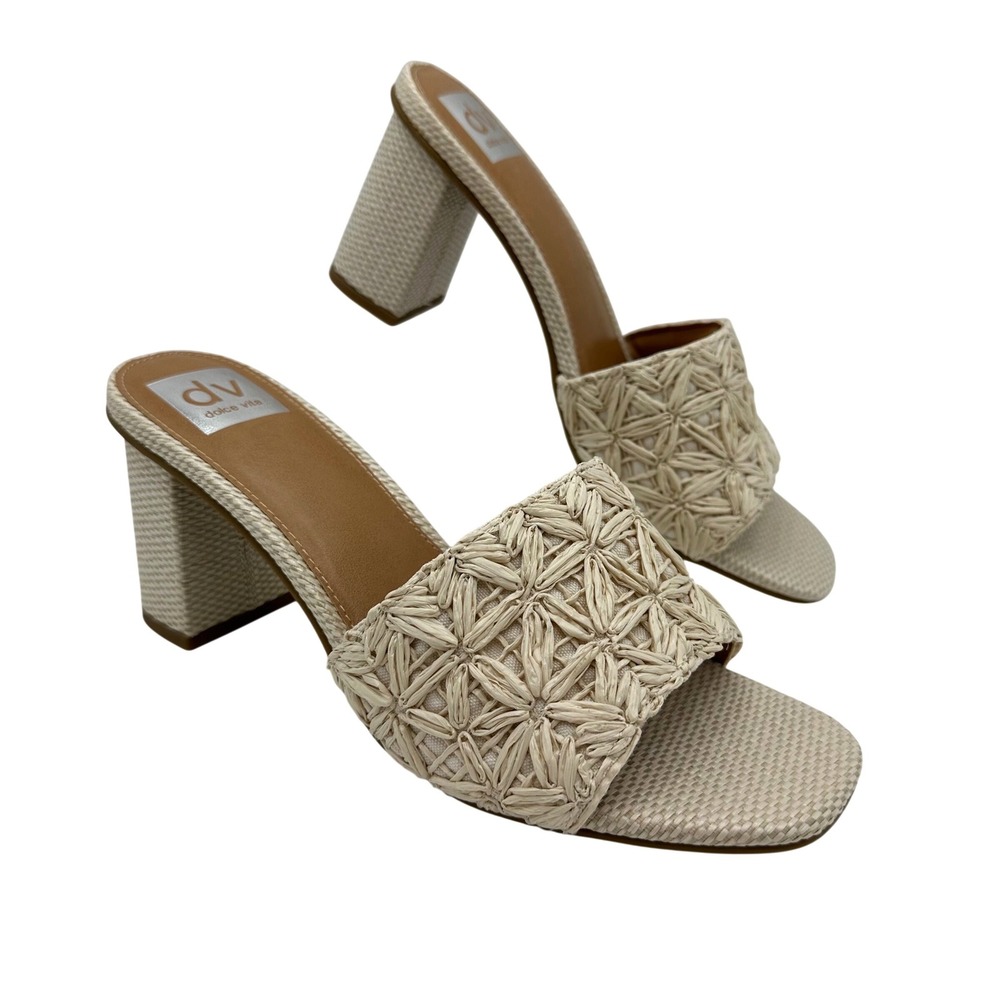 Dolce‎ Vita Women's Honey WMS 8 Square Toe Woven Mule Block Heel Sandals